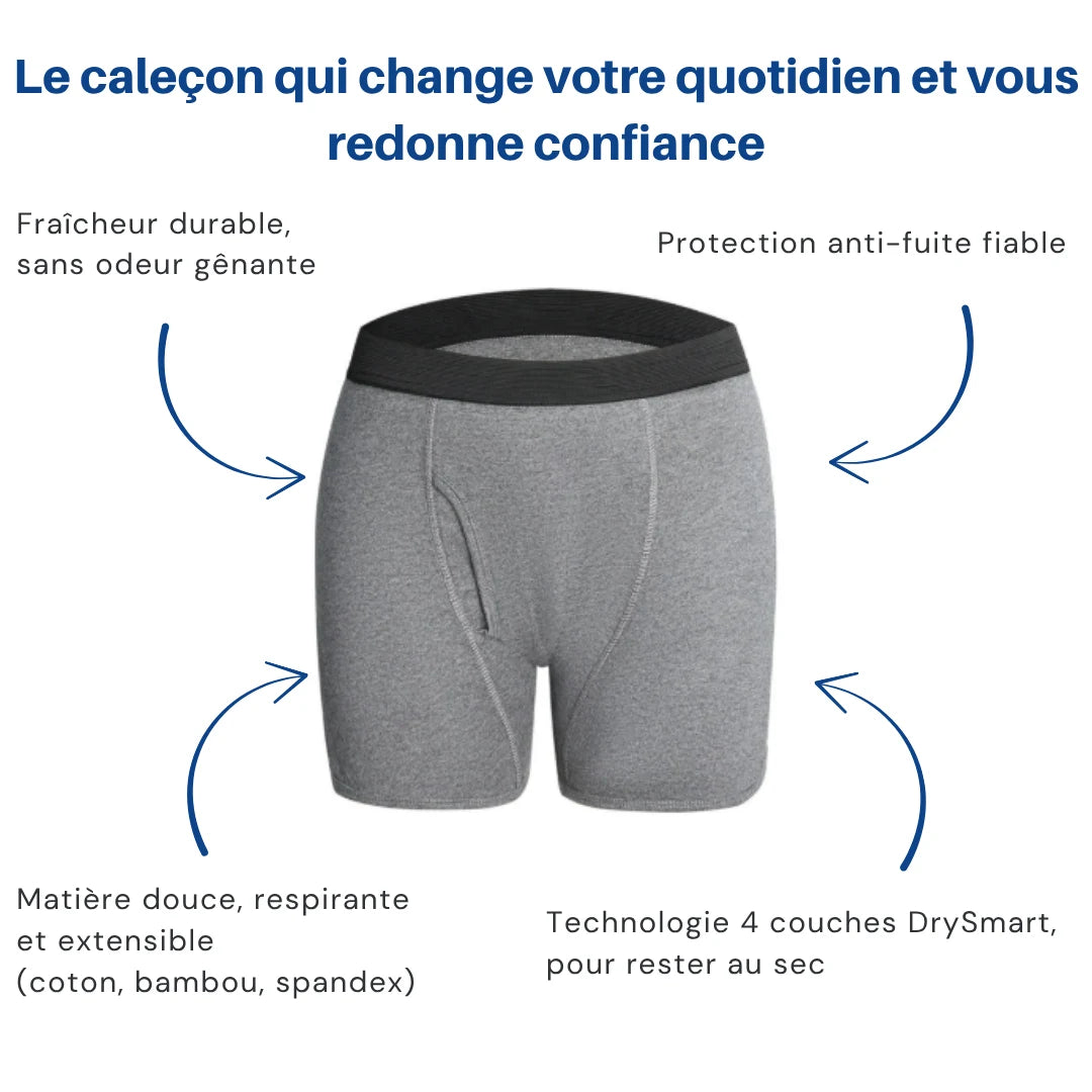 Boxer anti-fuite homme. Invisible, confortable et ultra-absorbant
