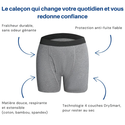 Boxer anti-fuite homme. Invisible, confortable et ultra-absorbant