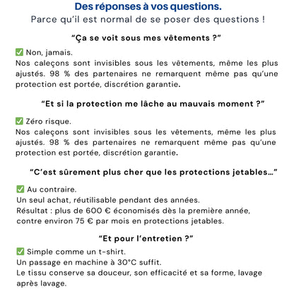 Boxer anti-fuite homme. Invisible, confortable et ultra-absorbant